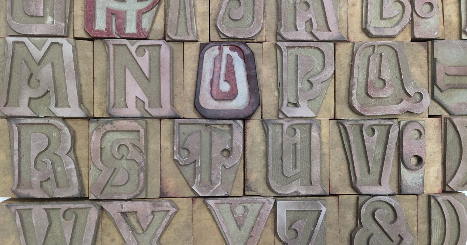 34 Pieces A To Z Letterpress Wood/Wooden Hand-Carved Matrices for Type English