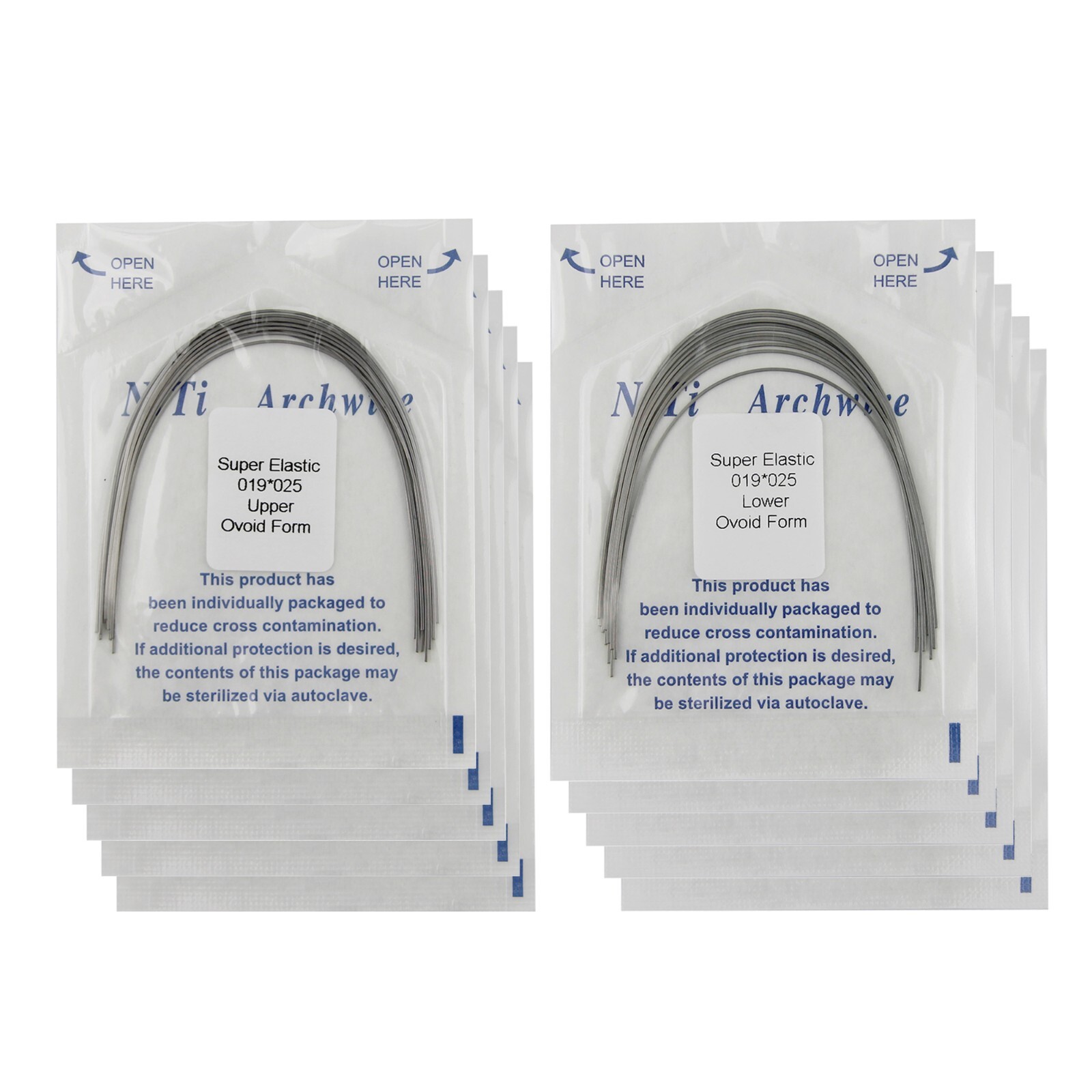 100pcs Dental Orthodontic Arch Wire Niti Stainless Steel Round Rectangular Ovoid