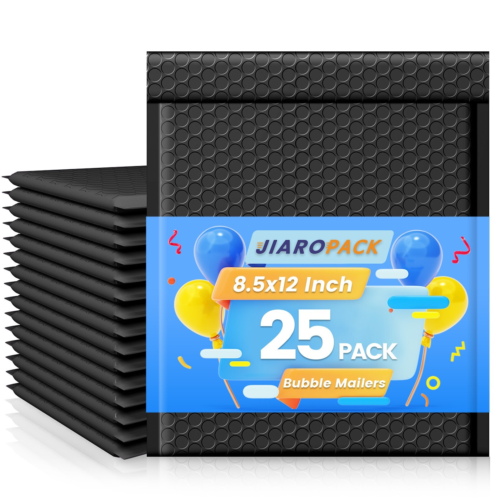 Jiaro Pack Poly Bubble Mailer Padded Envelope Mailers Bags 8.5×12″ 25Pc Black