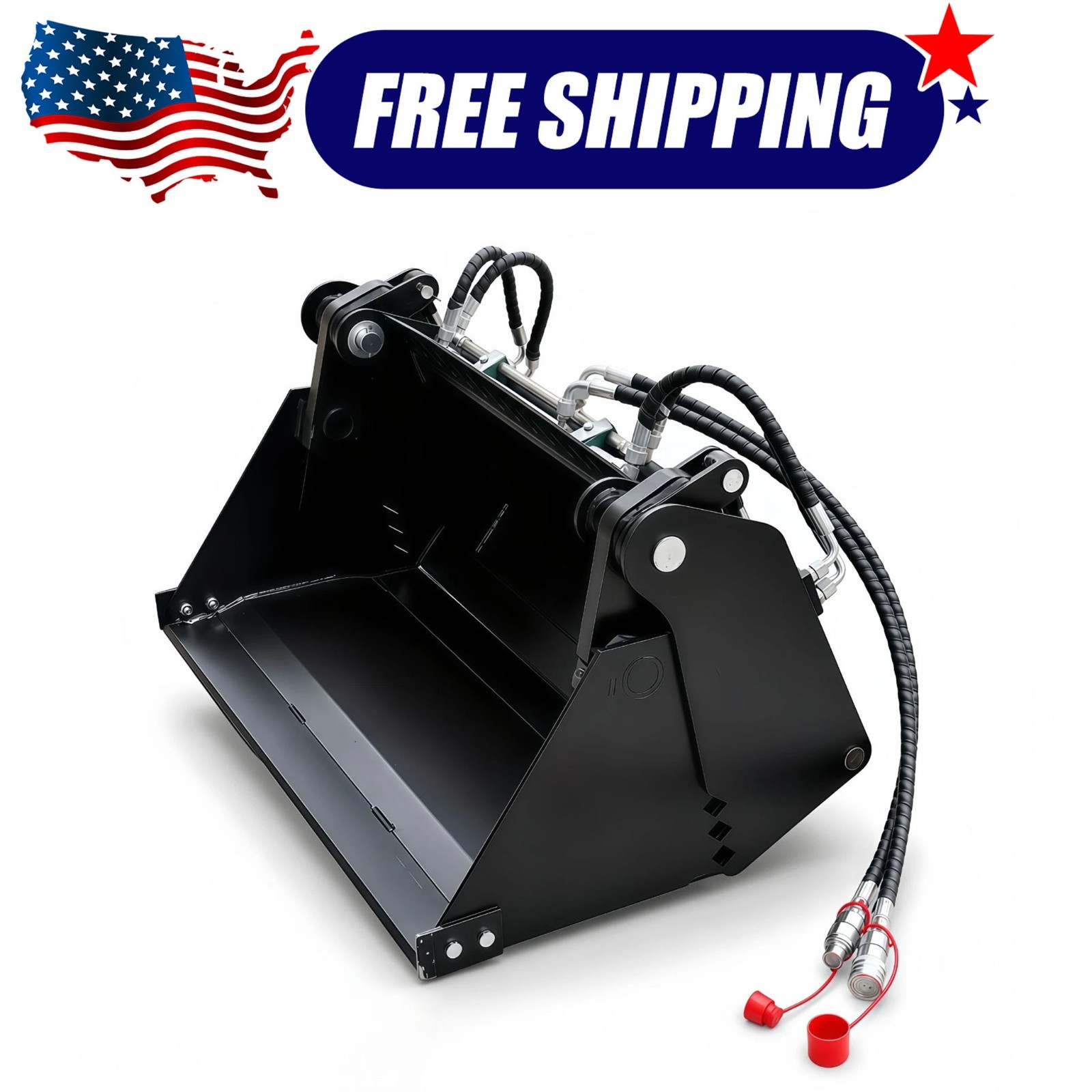 4-in-1 Combination Hydraulic Bucket Fits Mini Skid Steer Loader FREE SHIPPING