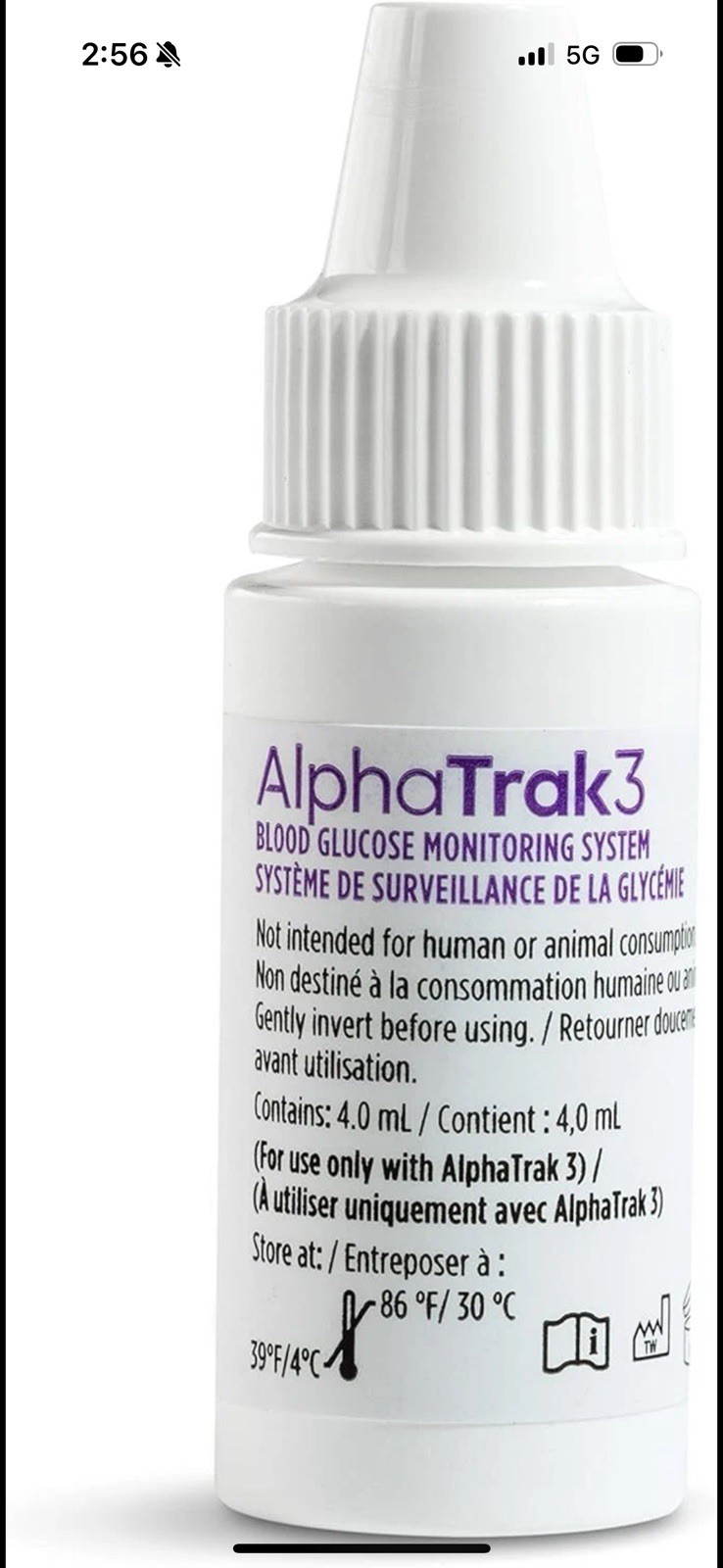 Alphatrak 3 Control Solution for AT3 Blood Glucose Meter 2 Count 4Ml Bottles