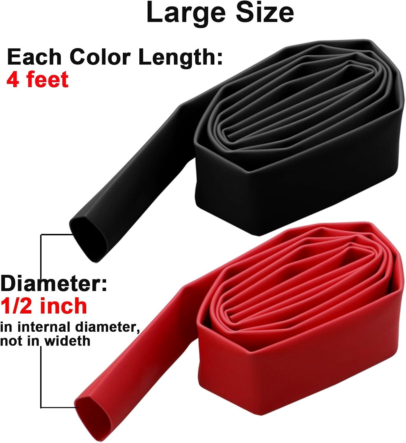 2 Pcs 1/2 inch Diameter Adhesive Lined Heat Shrink Tubing 4FT (1/2″, 2 Pcs)