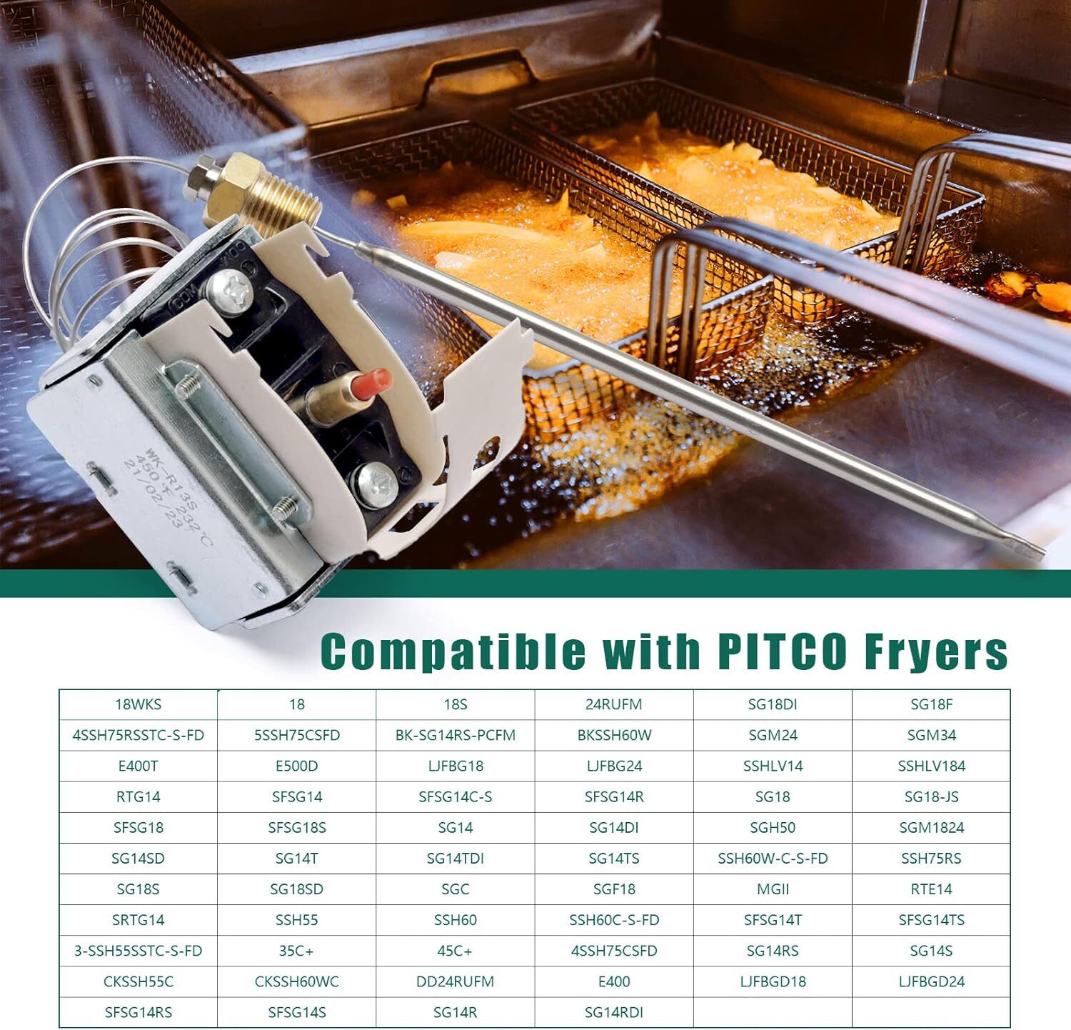 PP10084 High Limit Switch For Pitco Fryers Hi Limit Safety Thermostat 450F 45C+