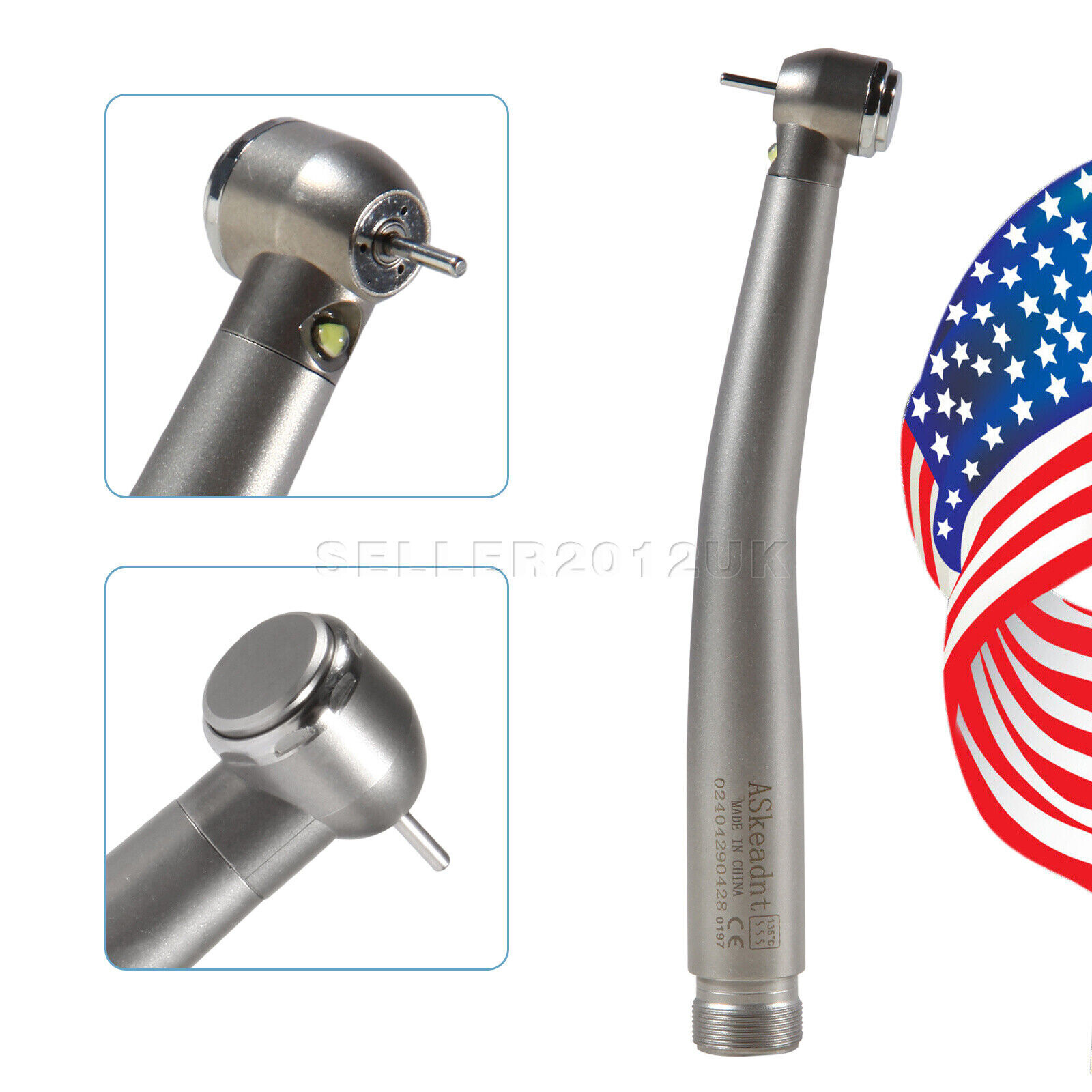Dental High Speed Handpiece E-generator LED Fiber Optic Push 2 Hole 2-H Borden