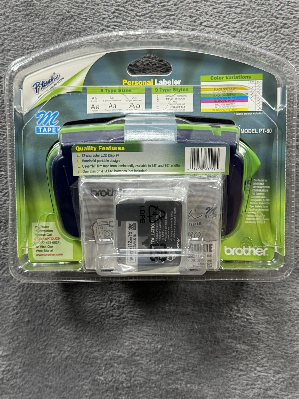 Brother PT-80 P-touch Personal Labeler Electronic Labeling System NEW SEALED