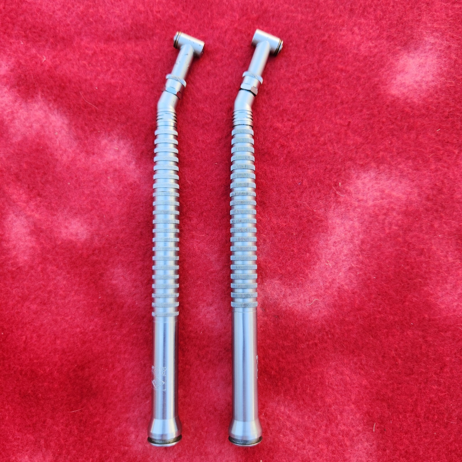 Lot of 2ea. Densco Dental Handpieces belt-driven – needs pulley/adapter – used