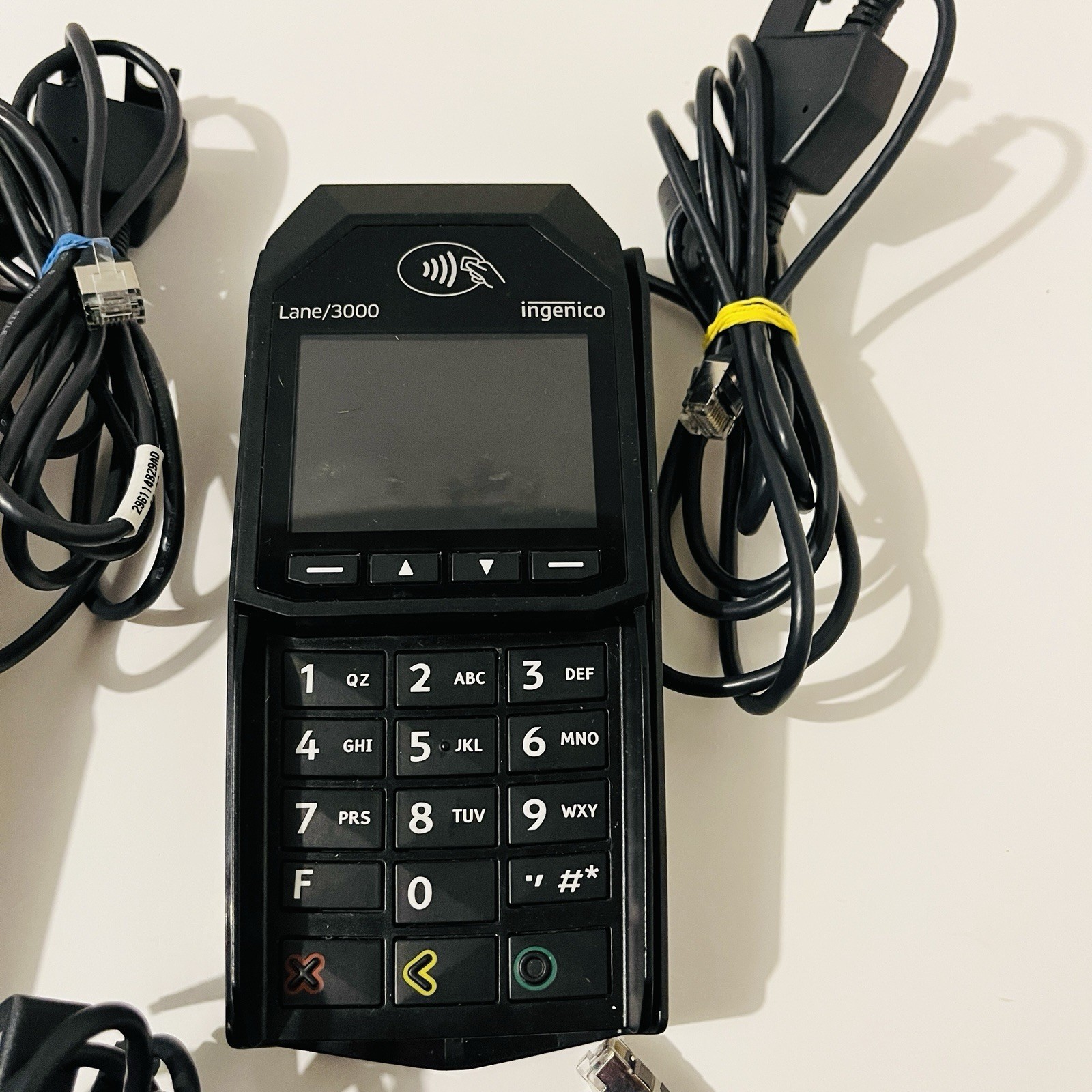 Lot of 4 Ingenico Lane/3000 Credit Card Reader Terminals Tested No Power Supply