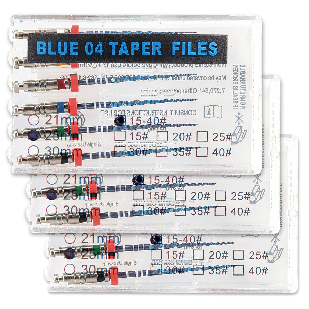 Dental Endo V Blue Engine Use Root Canal NiTi Rotary Files 21mm/25mm #15-#40