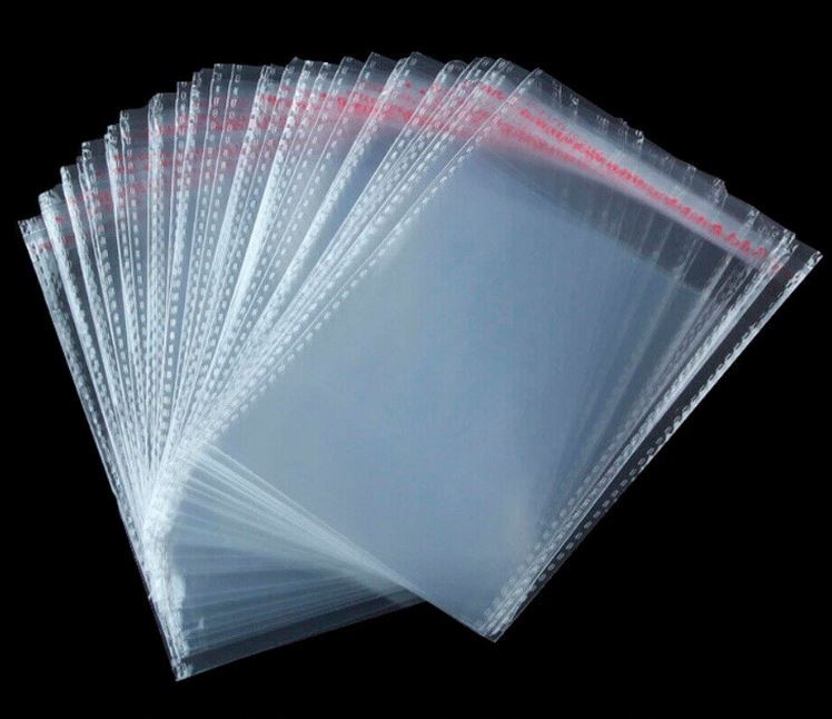 100 pcs Resealable Poly Bags Transparent OPP Bag Plastic Bags Self Adhesive Seal