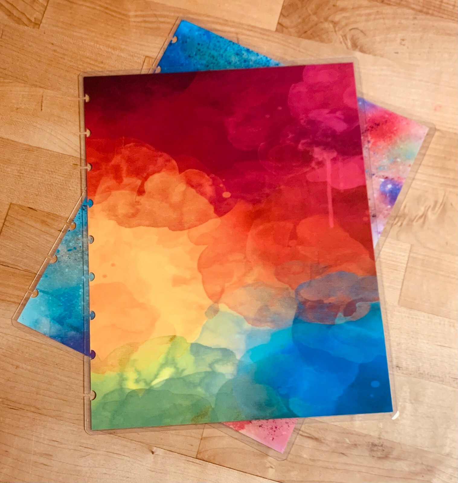 Rainbow Watercolor Cover Set for use with a Classic Happy Planner