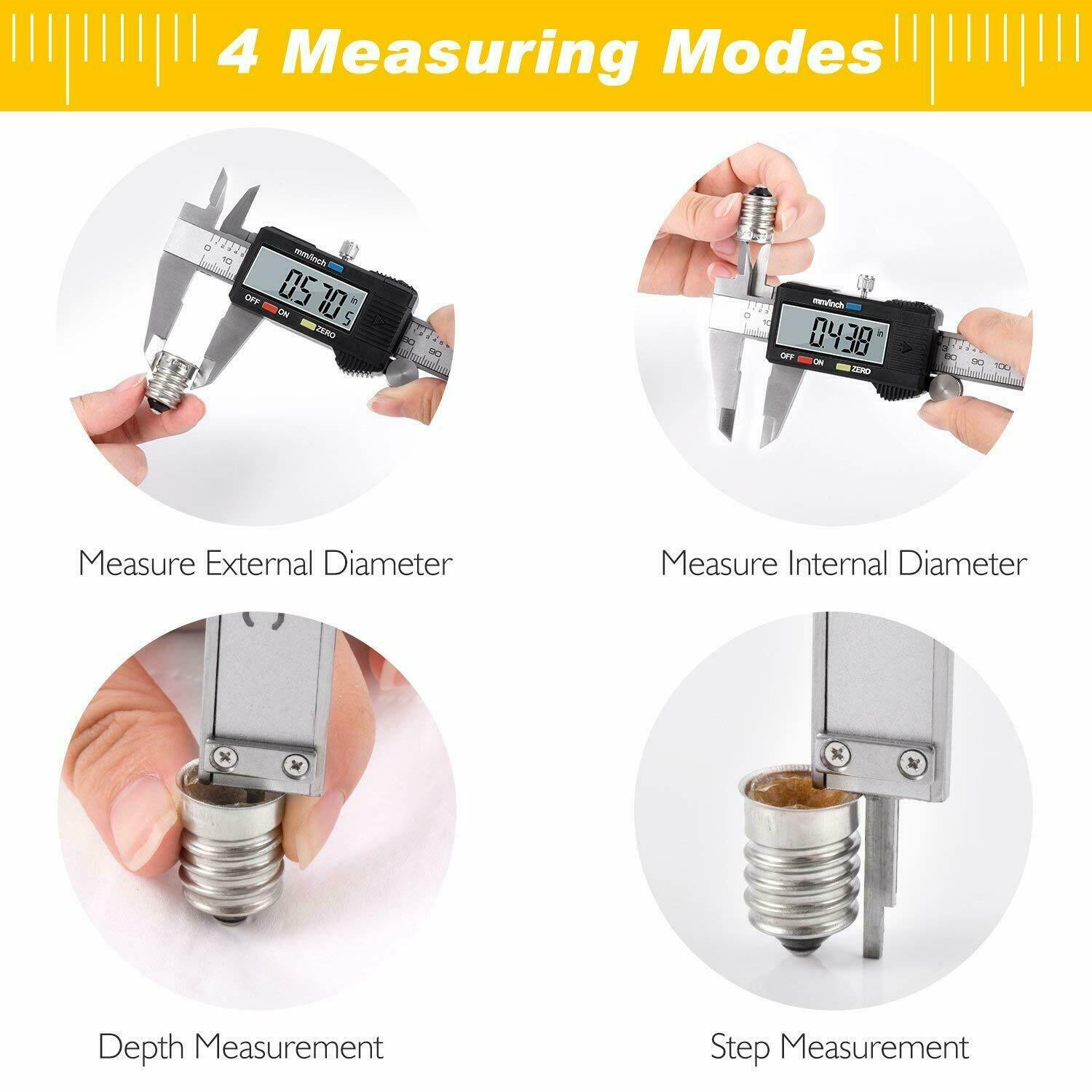 Stainless Steel Digital Caliper Vernier Micrometer Electronic Ruler Gauge Meter