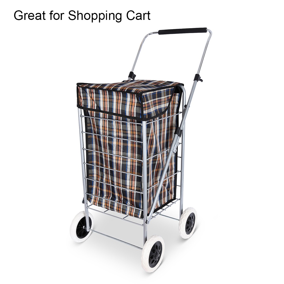 2Pcs 5″ Shopping Cart Wheel Replacement for Luggage Cart Caster Rubber Black