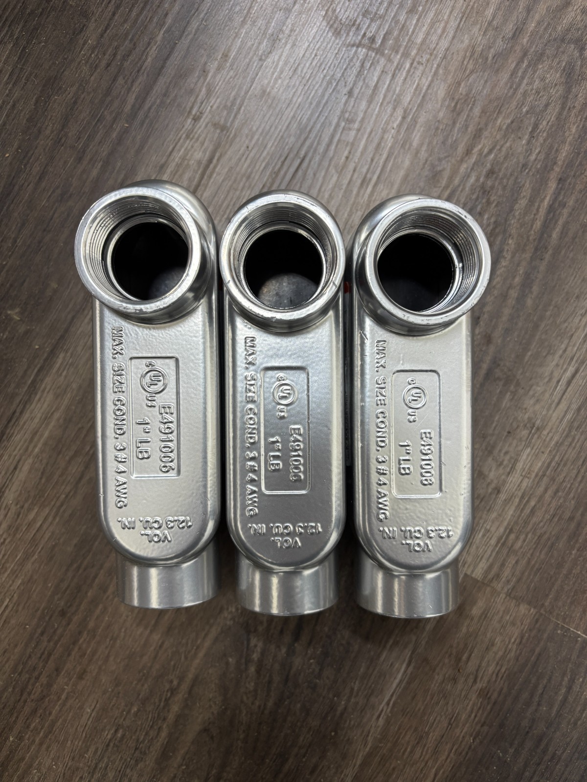 Halex 1″ LB Conduit Body RGD Threaded Aluminum Fitting Lot of 3