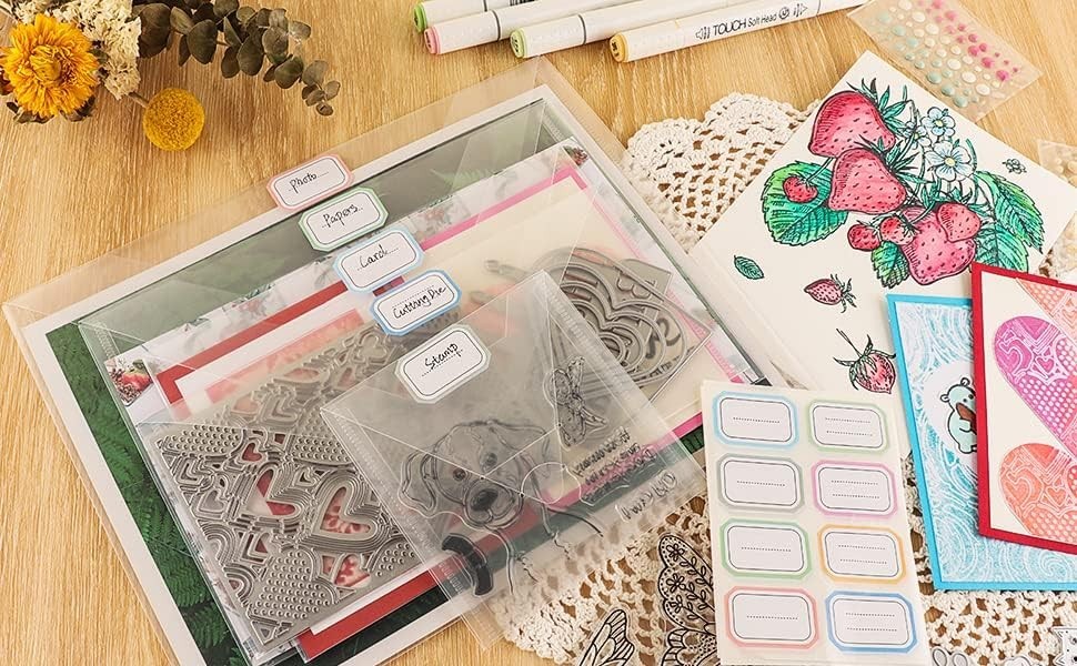 10 PCS 4.5”x9.5” Clear Storage Envelopes Pockets Resealable Plastic Bags fo…