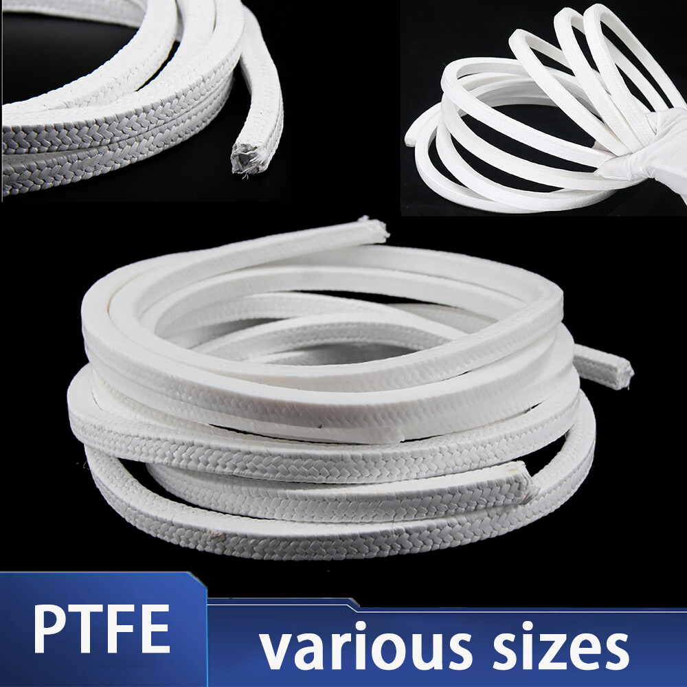 Gland packing /rope/braided Pure PTFE Sizes 4mm to 30mm Rope Shaft seal 1m long