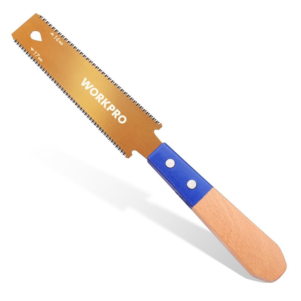 WORKPRO 6″ Japanese Pull Saw Double-Edged Hand Saw 14&17 TPI SK5 Flexible Blades