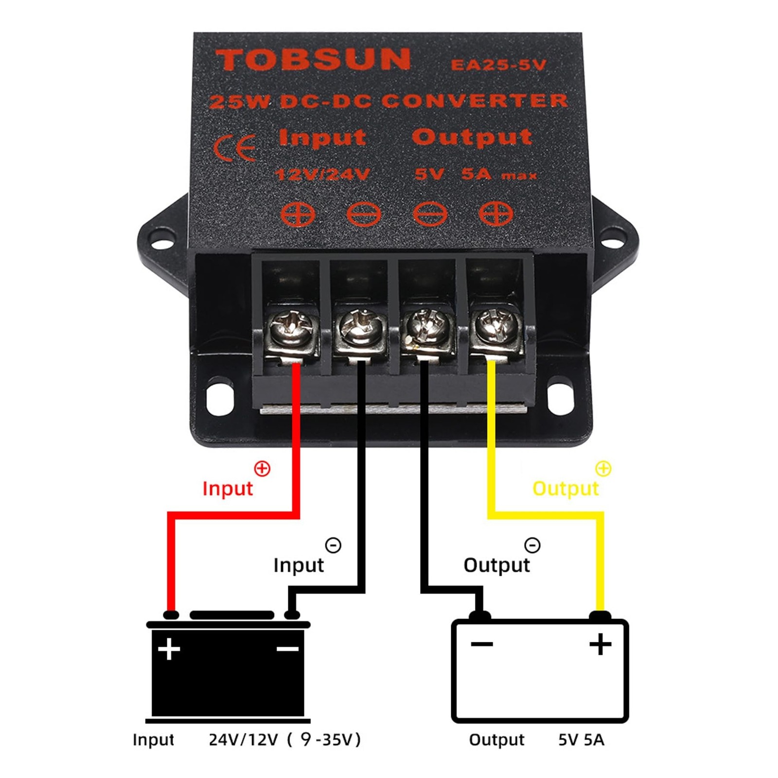 DC/DC 12V 24V to 5V 5A 25W Voltage Reducer Converter Regulator, Step Down Con…