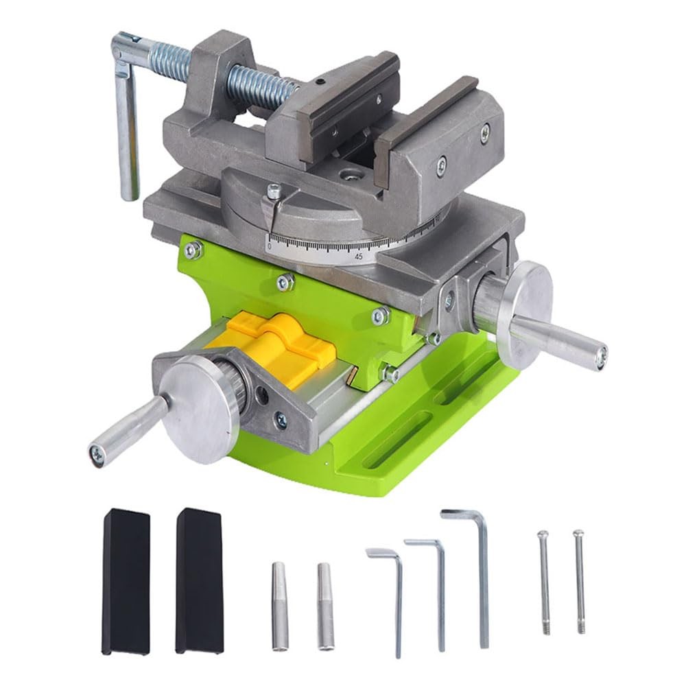 BACHIN Rotary Table 90 ° 3″ Cross Slide Drill 3inch ,Rotary 90 °, Green