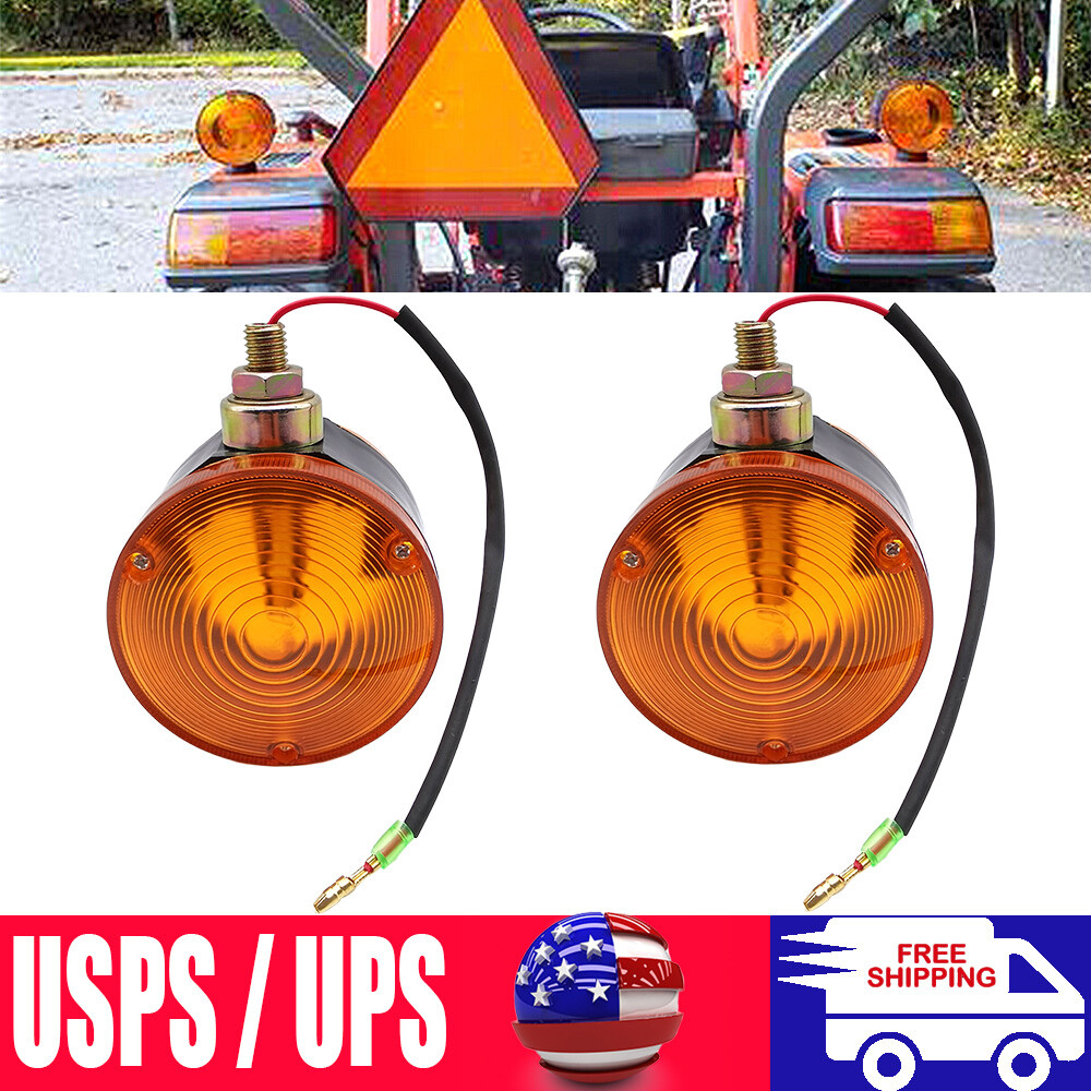 2PCS Light Assy Hazard Amber Turn Signal Lamp for Kubota L4400F L4400H L4600DT