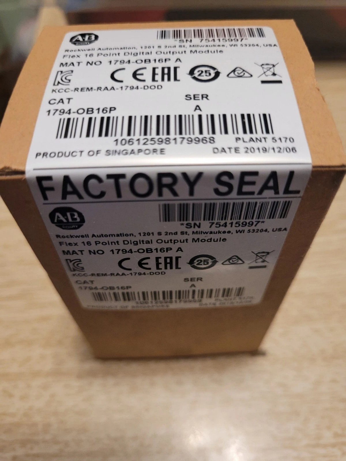 Brand New AB 1794-OB16P/A Digital Output Module 1794OB16P serA US Free Ship&Tax