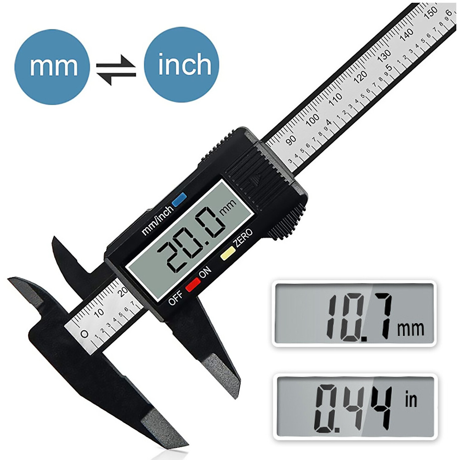LCD Digital Caliper Vernier Micrometer Electronic Ruler Gauge Meter Measuring US