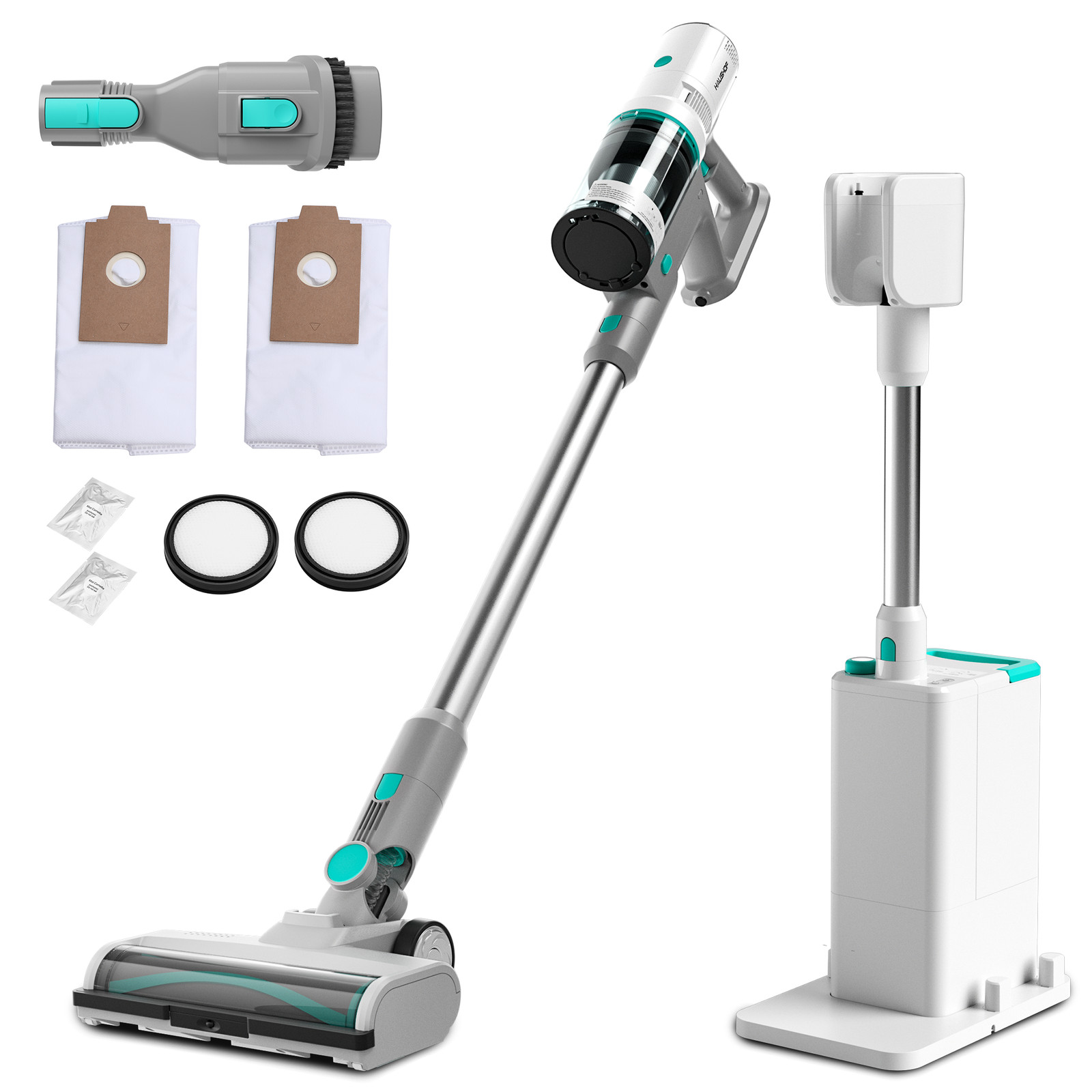 HAUSHOF Cordless Vacuum Cleaner with Auto Empty Station HEPA Filter 250W Motor