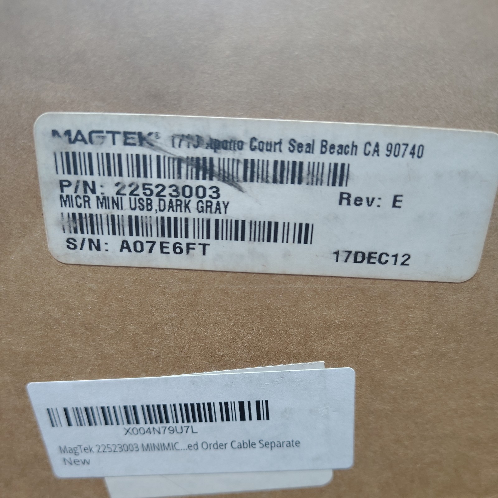 Dark Grey Magtek Mini-MICR USB Check Reader Scanner 22523003 NIB