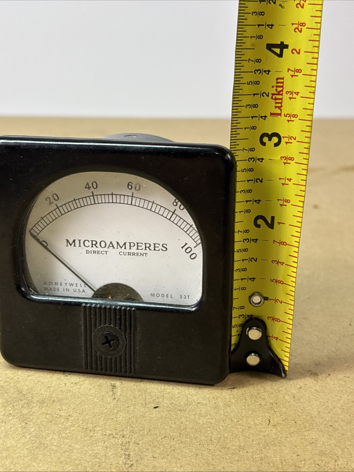 Vintage Honeywell Model 53T DC Meter Measures 0-100 Microamperes Guaranteed