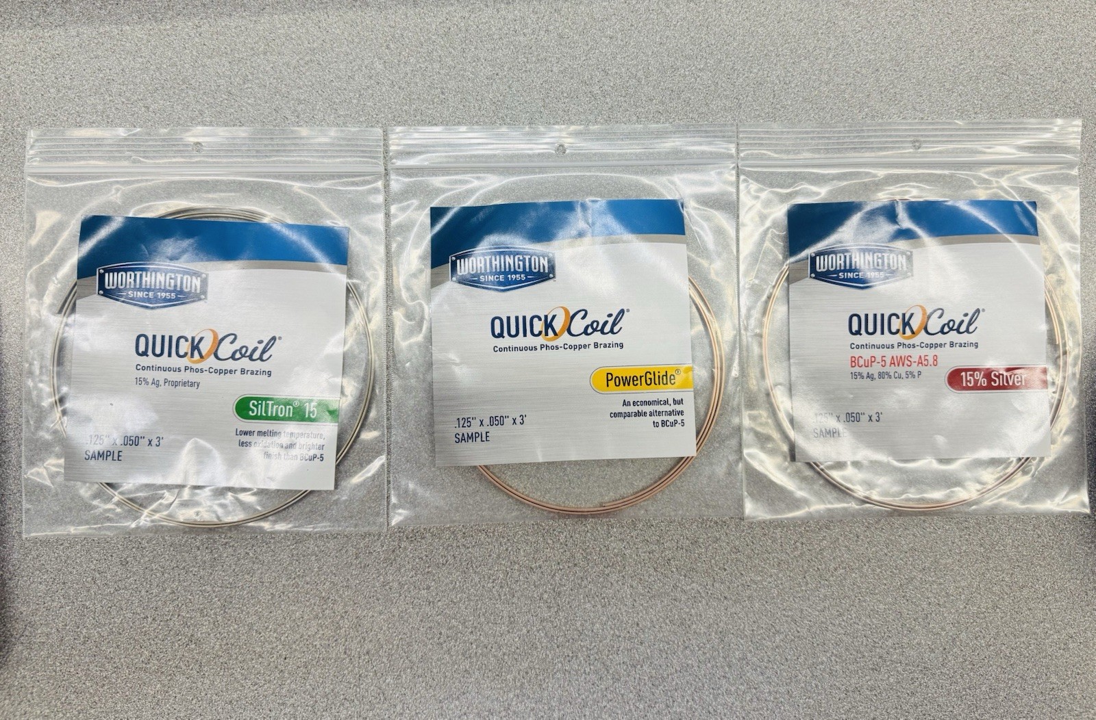 Worthington Quick Coil Brazing Rod Samples – 9’ Total