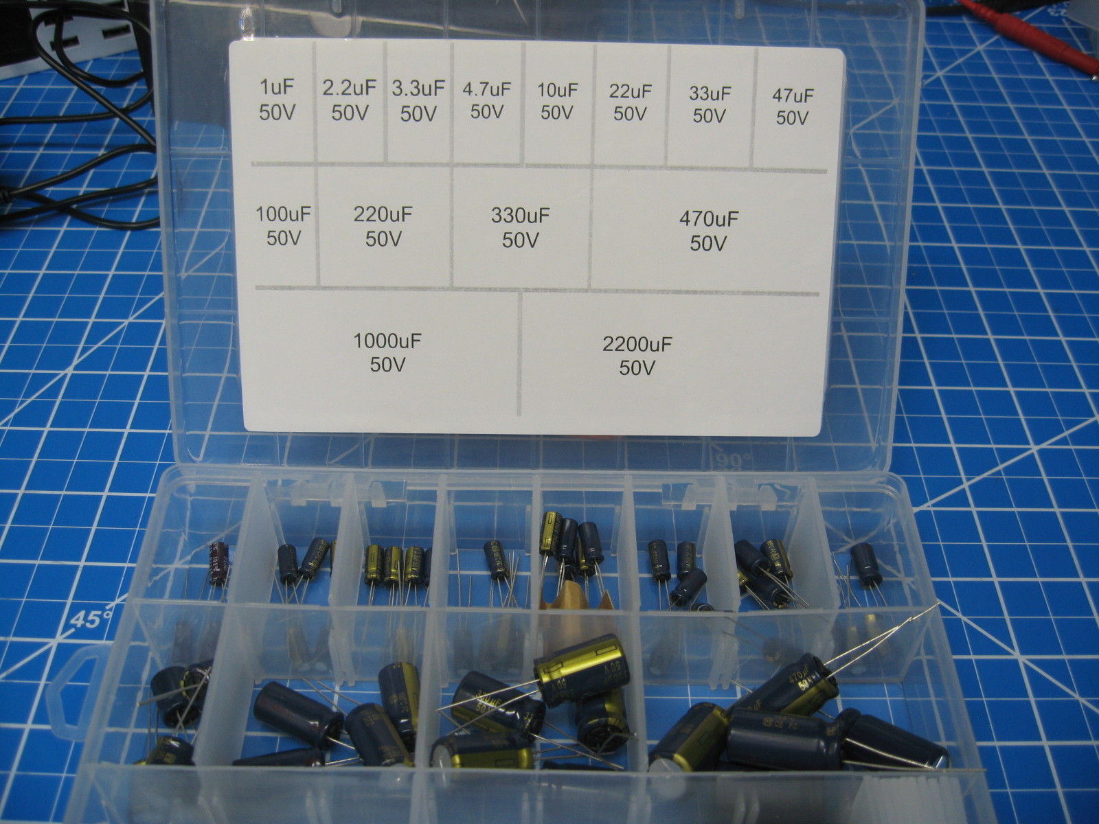Panasonic – FC Series – Electrolytic Cap Asst – 50v 14 Values 1-2200uF – 64pcs