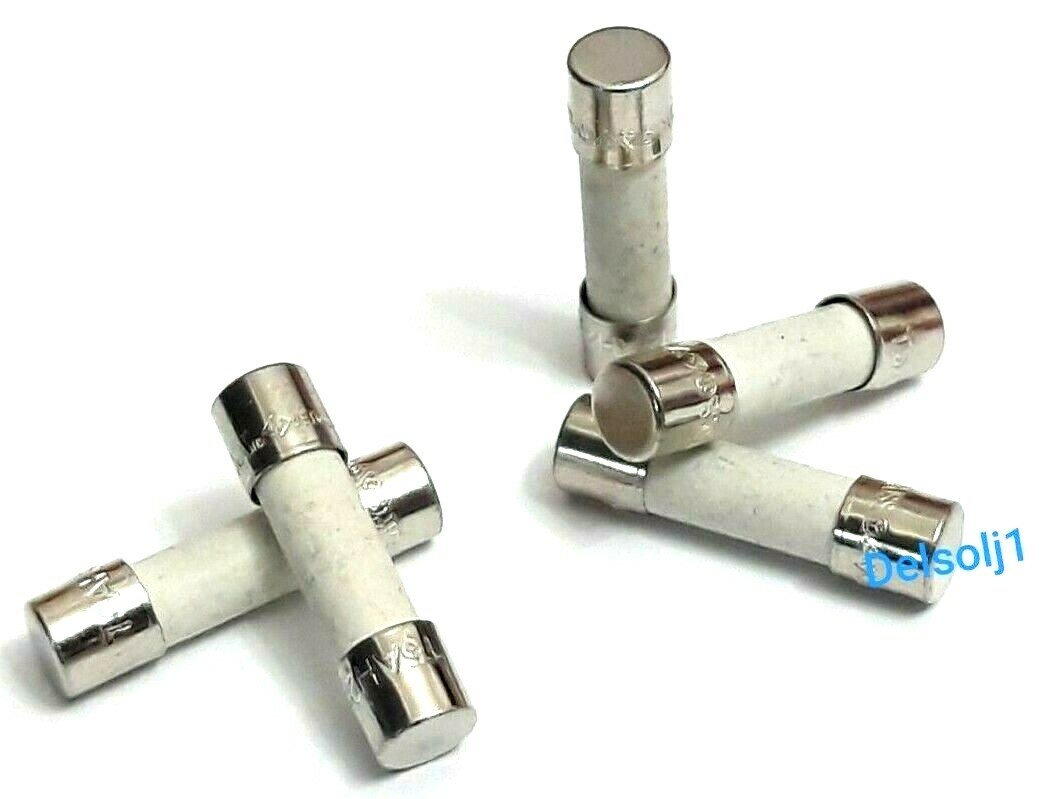 SET OF 5 BUSSMANN BUSS 5mm x 20mm T5AH250V T5AH 250V CERAMIC FUSES SLOW BLOW 5A