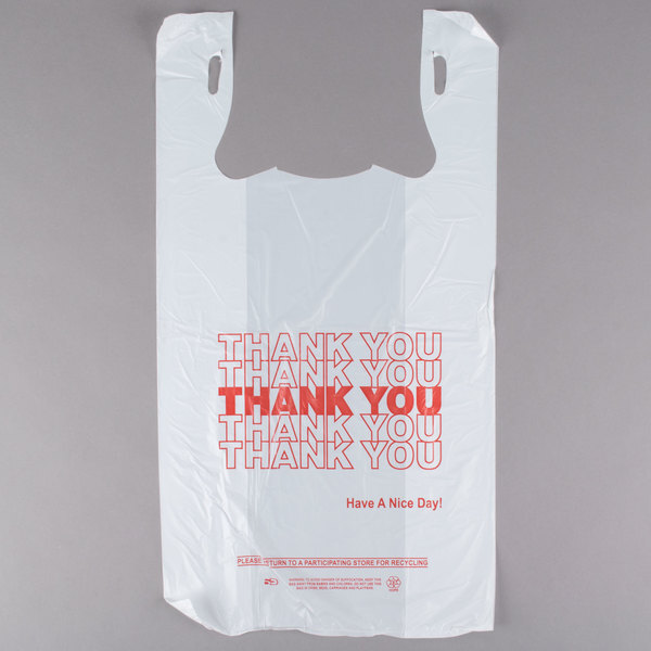 1/6 THANK YOU T-Shirt Bags 11.5″x6.5″x21″Plastic Shopping bags colors 100-1000