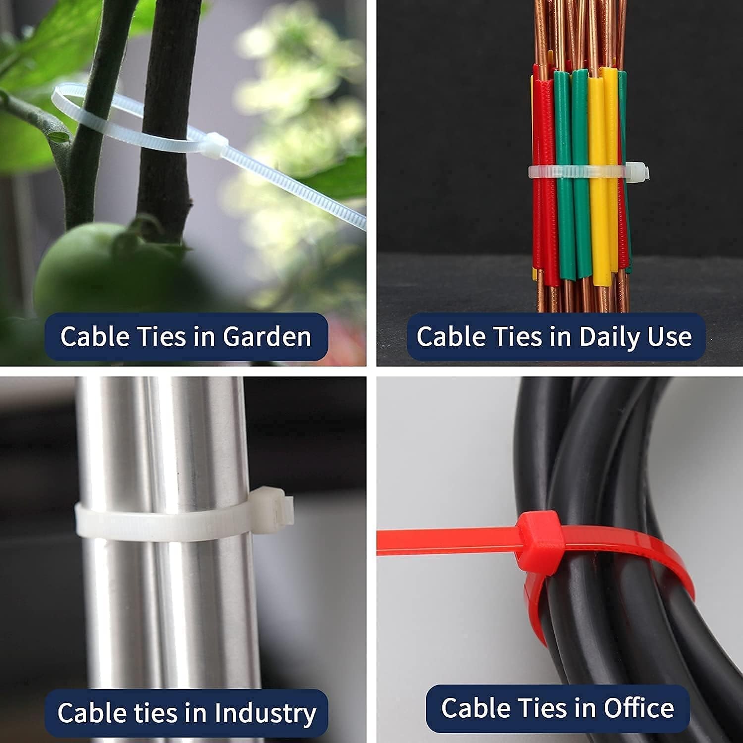 120Pcs 8Inch Cable Zip Ties, Assorted Sizes, Multi-Purpose Multi-Color Mix Pa…