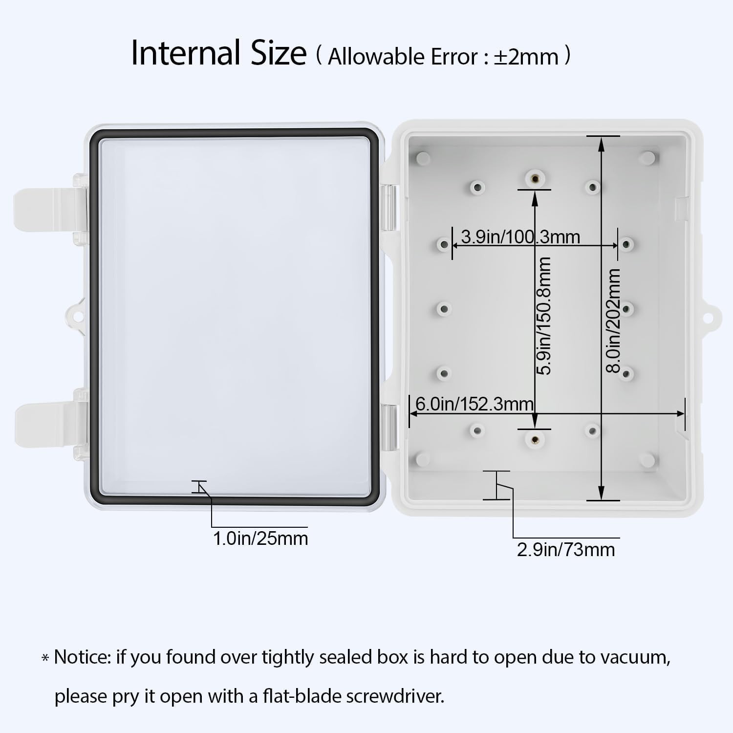 ABS Plastic Dustproof Waterproof Junction Box Hinged Shell Universal Electri…