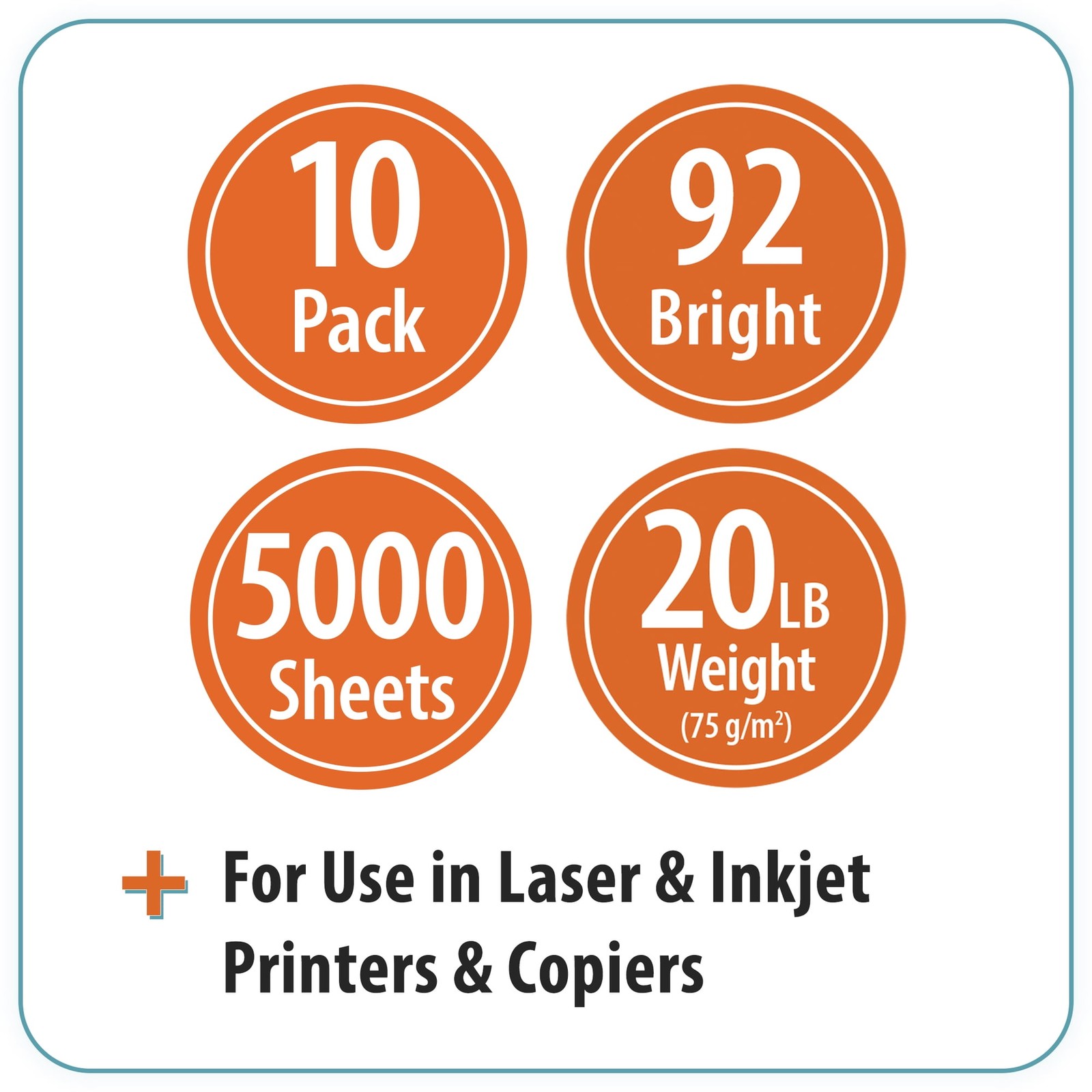 Pen+Gear Copy Paper, 8.5″ x 11″, 92 Bright White,20 lb., 10 Ream Case 5000 Sheet