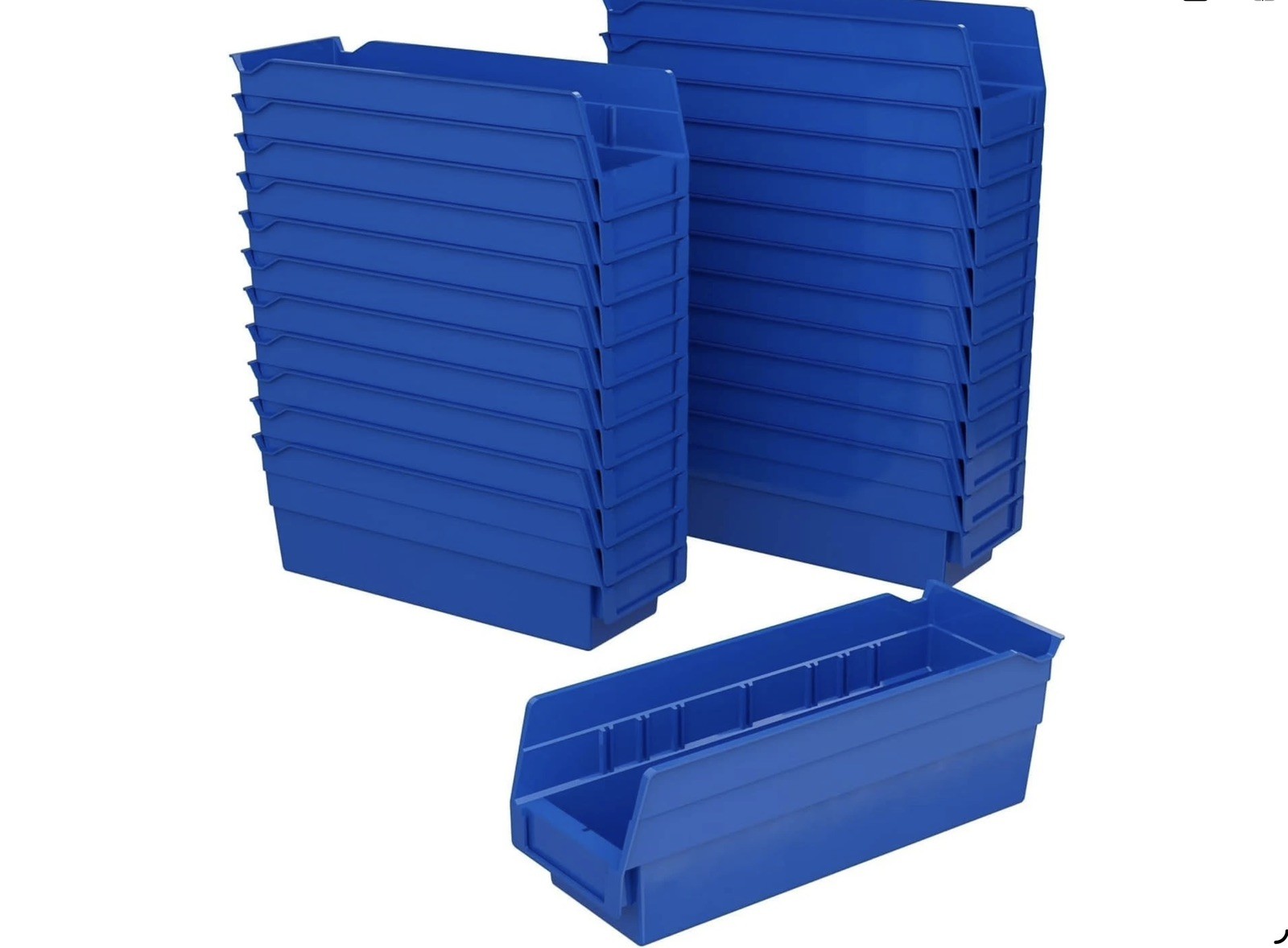 LOT OF (90) ULINE S-13396 Stackable Shelf Bins GREEN & YELLOW 12x4x4