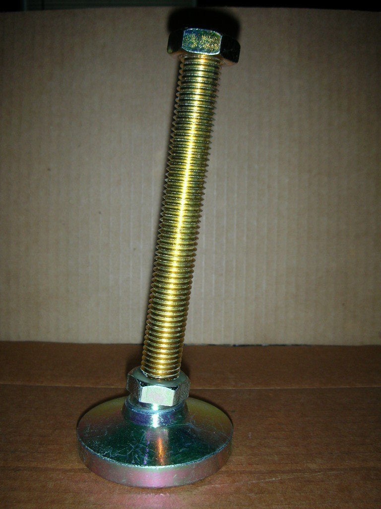 IEC Swivel Leveling Mount 3″ Dia 3/4-10 Stud x 7-5/8 L 7200# Rated Gold-Zinc USA