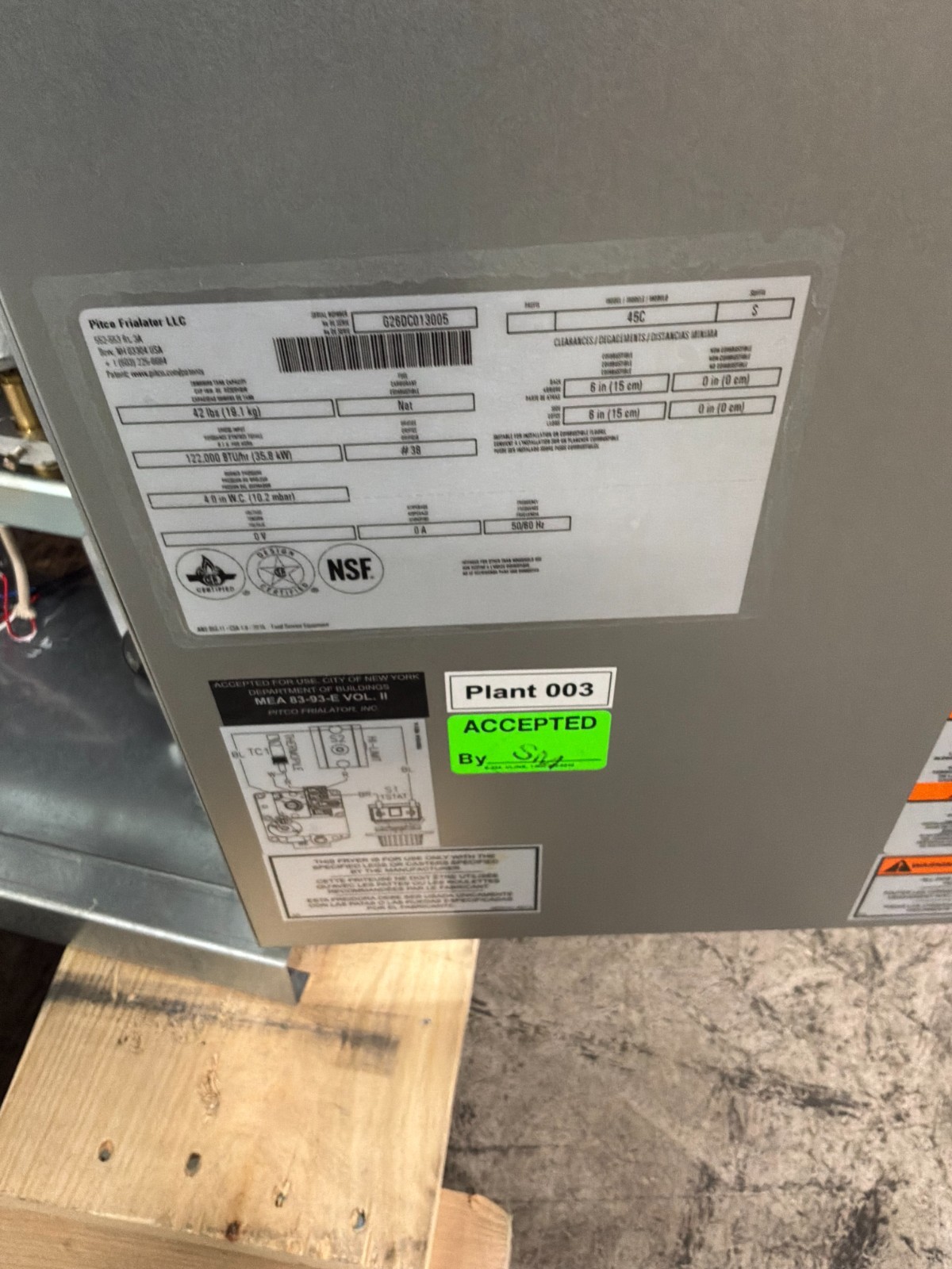 |4992| Pitco 45C+S Gas Fryer – (1) 50 lb Vat, Floor Model, Natural Gas