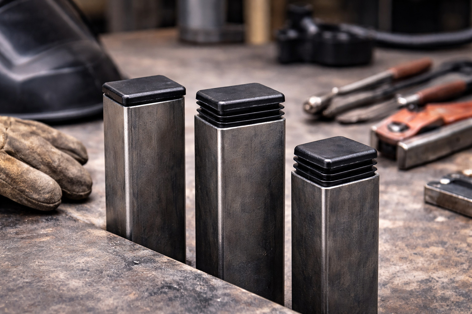 1″ x 3” Rectangular Tubing Plugs, Blanking End Caps, Tubing Pipe End Caps, HDPE