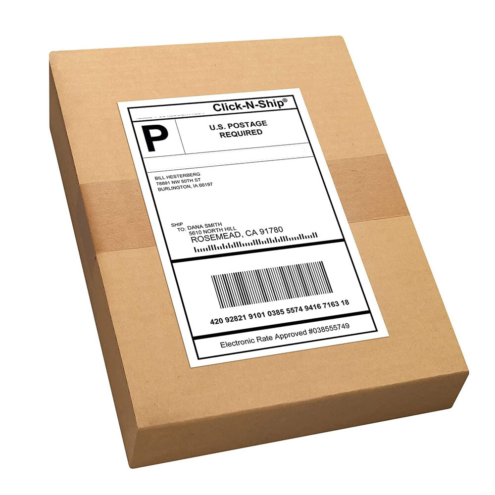 50-1000 Shipping Labels 8.5″ x 5.5″ Half Sheets Self Adhesive 2 Per 8.5×11 Sheet
