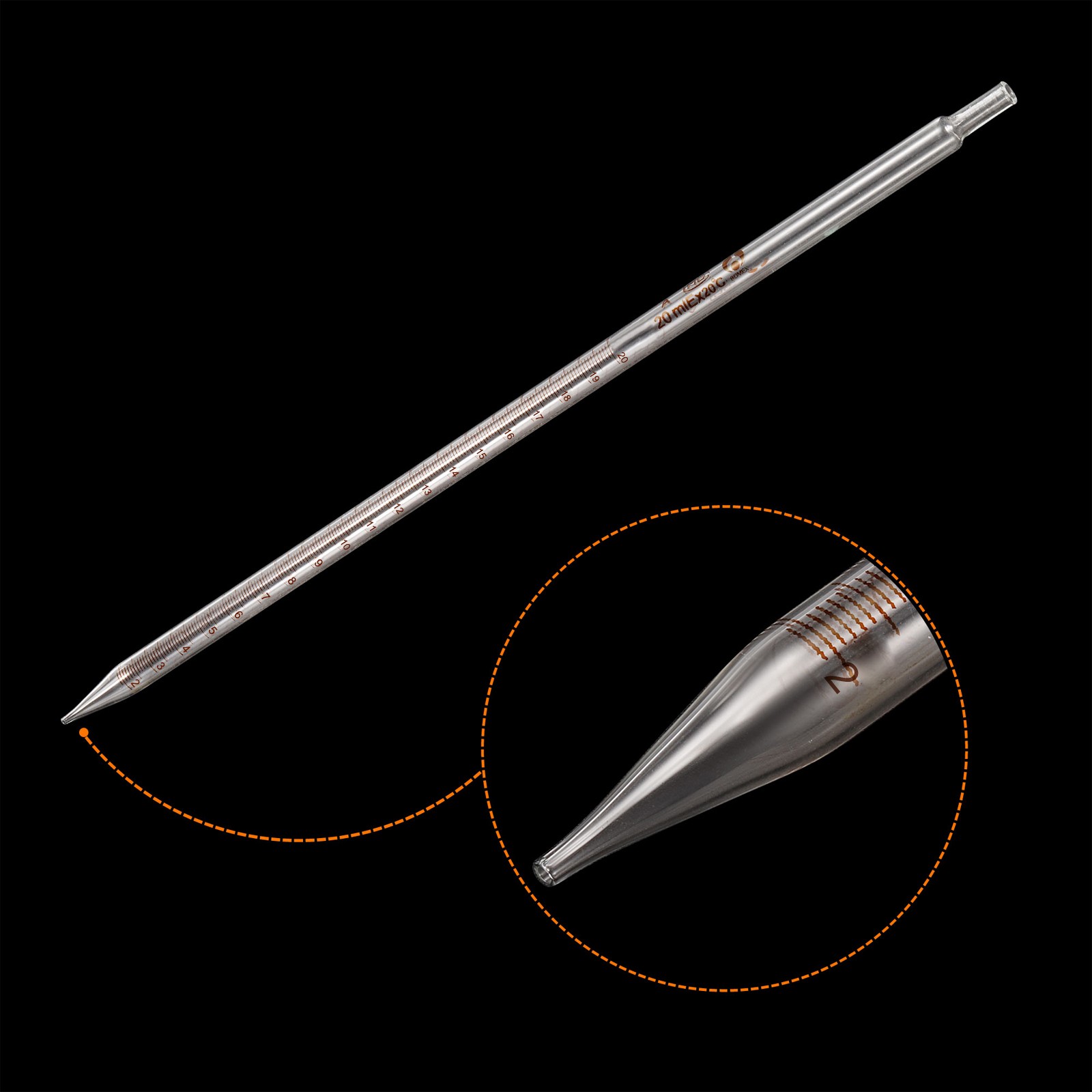 Graduated Dropper Pipettes 20ml Borosilicate Glass Clear