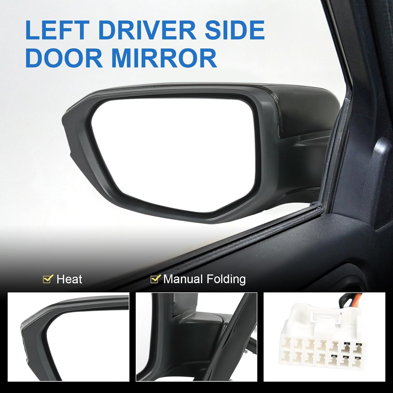 Door Mirror Left Driver Side Replacement for Honda Civic 2016-2021, Replace HO13