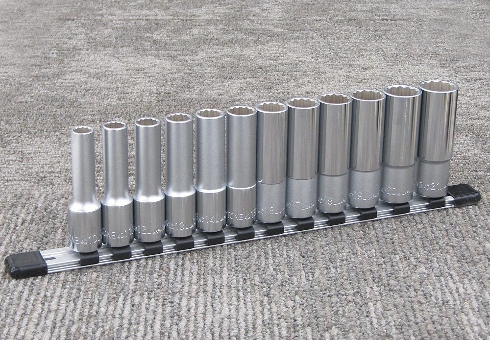 TONE Deep Socket Set 12 pcs 10-21mm 4D-10L to 21L Used