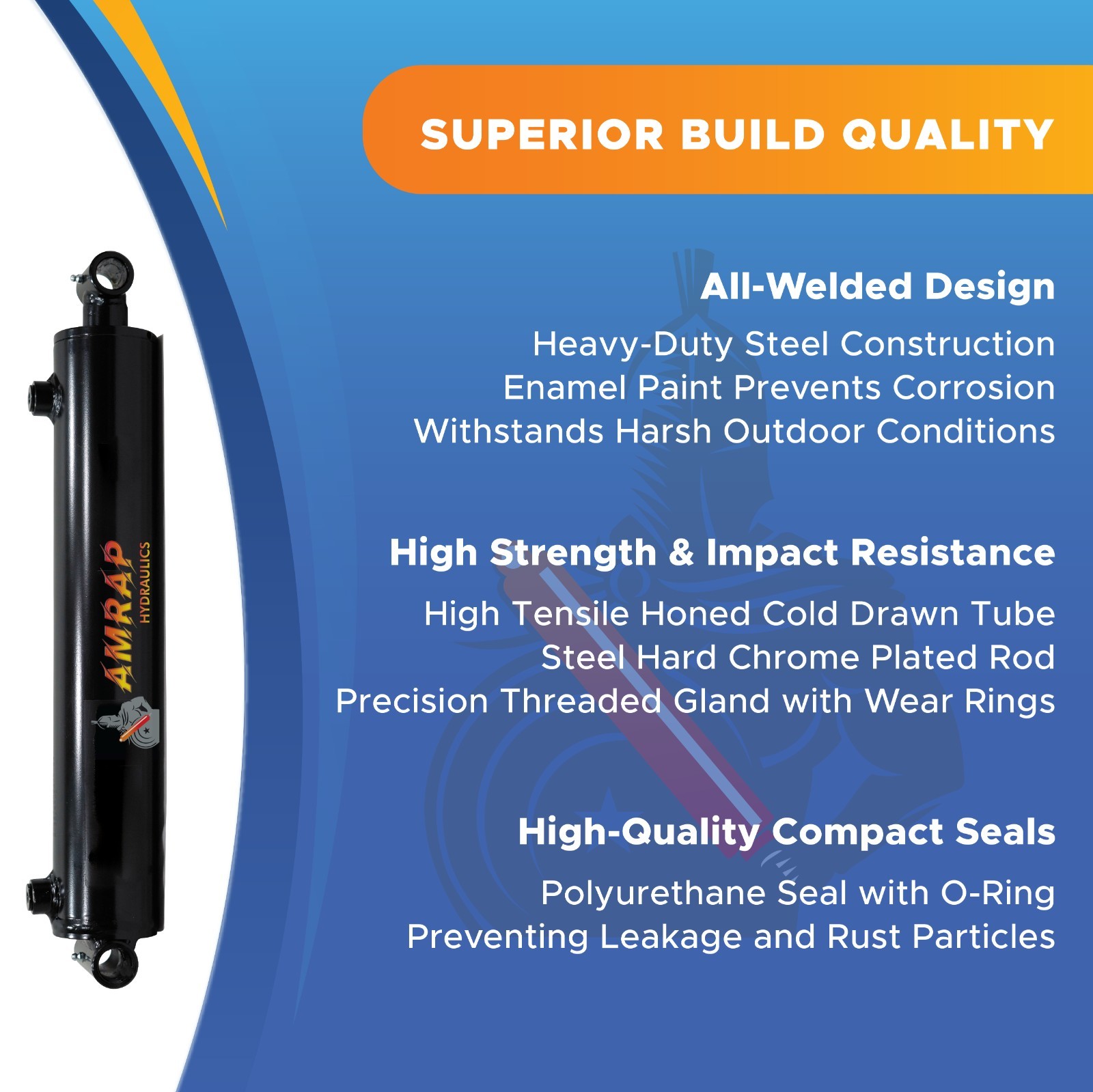 2×24 Hydraulic Cylinder 2″ Bore 24″ Stroke Double Acting Welded Cross Tube