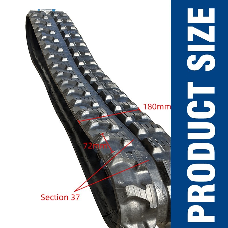 Mini excavator rubber tracks, 180×72×37 mm.Heavy Duty Replacement Crawler
