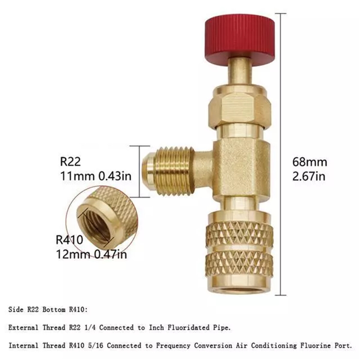 2PCS R410 R22 Refrigerant Service Charging Shut off Adapter Control Valve HVAC