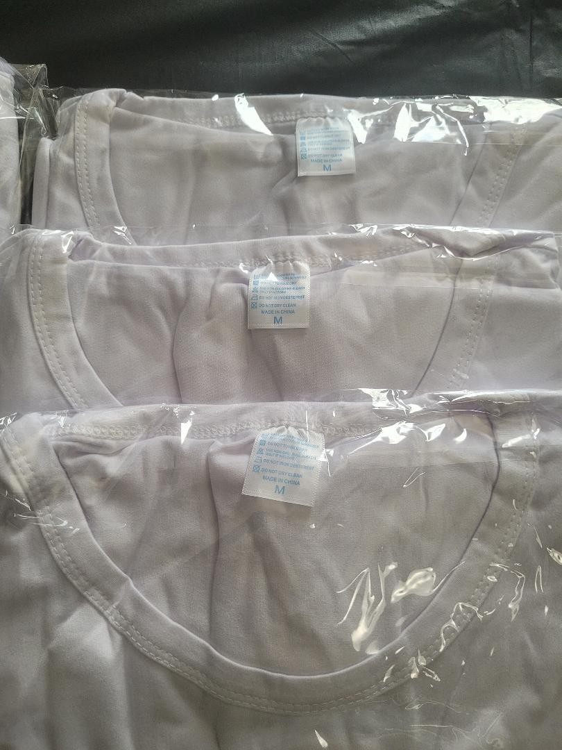 Lot of 10 Blank White Sublimation T-shirts 100% Polyester Unisex