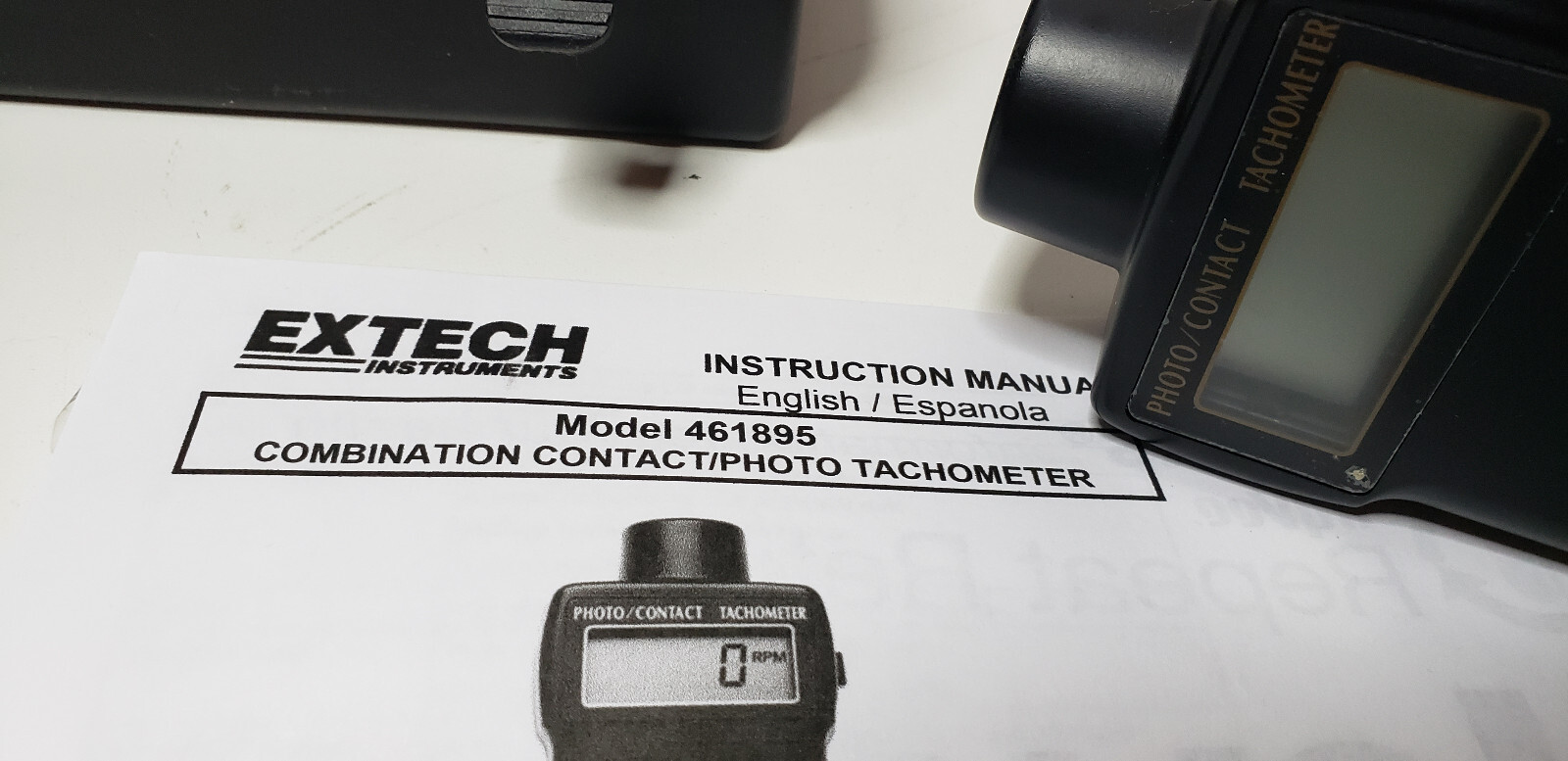 EXTECH 461895 Tachometer, +/-0.05% RPM Acc, LCD 8PMK7