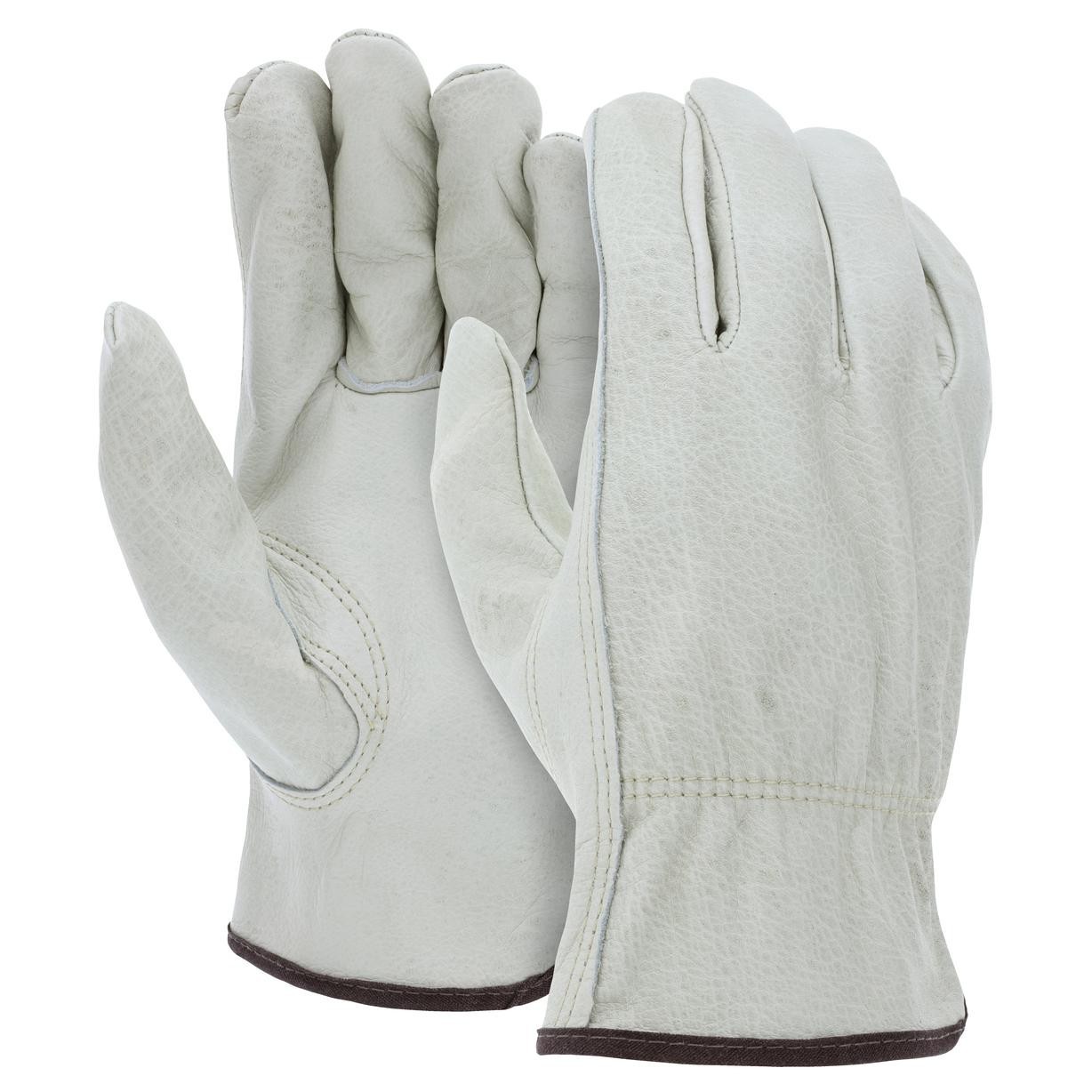 ATERET Cowhide Leather Work Gloves 12 Pairs Heavy Duty Driver Gloves Durable