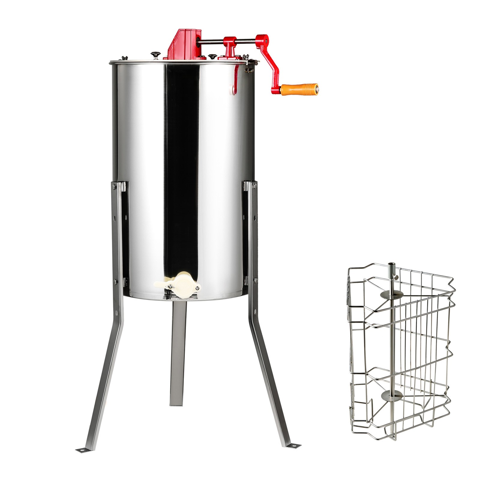 VEVOR Manual Honey Extractor Beekeeping Equipment 2/4 Frames Stainless Steel